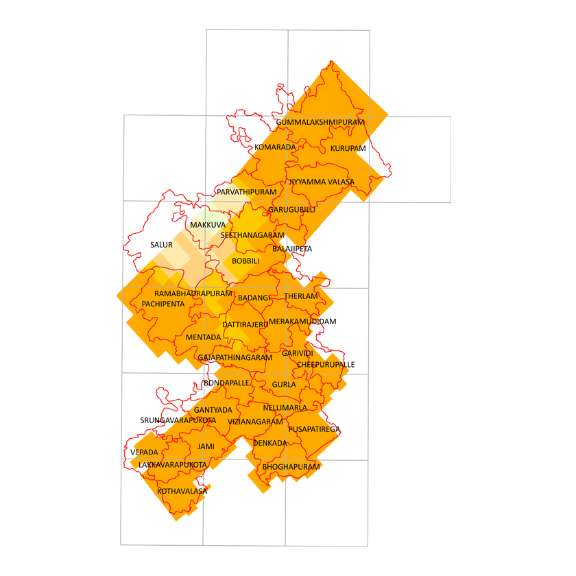 Storm surge inundation map for cyclone with wind speed